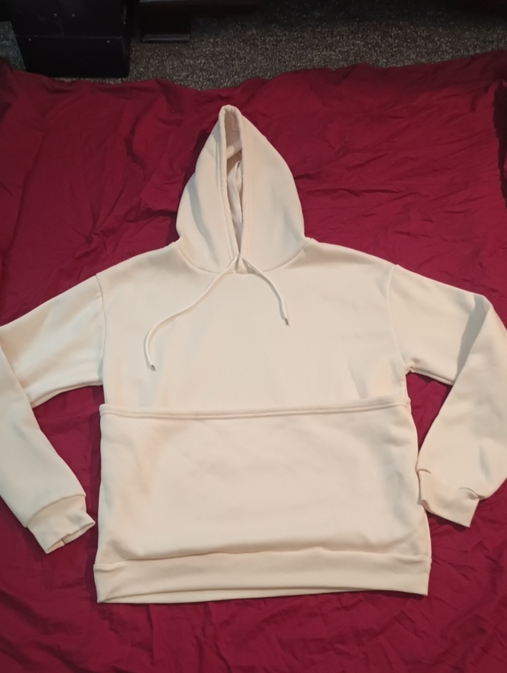 Cream Womans M Pet Carrier Hoodie Extra Large Pocket Dog Cat Comfy Cozy Fun